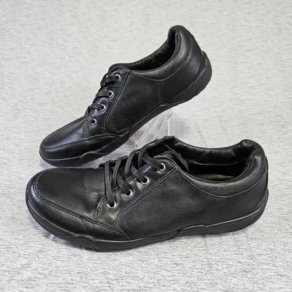 Tempur-Pedic Mens Shaine Leather Sneaker Shoe TP6068 Black Casual Walking 14M
